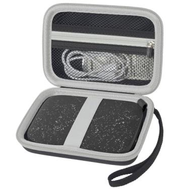 Imagem de Capa compatível com impressora HP Sprocket portátil 2x3/Select 2.3x3.4/2ª edição, suporte organizador de viagem serve para papel fotográfico Zink, cabo USB e mais acessórios - preta (apenas caixa)