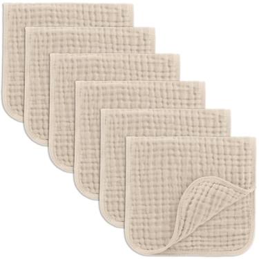 Imagem de Comfy Cubs Panos para arrotar de musselina 50,8 cm x 25,4 cm, pacote com 6 panos grandes, 6 camadas, ultra absorventes, 100% algodão para baba e bagunça, macios, seguros e delicados para bebês