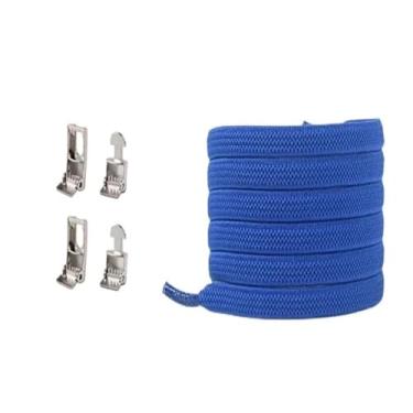 Imagem de Cross Buckle Elastic Laceless Shoelaces For Sneakers Flat Shoelaces For Kids And Adults Elastic Shoelaces For All Shoes(Royal blue)