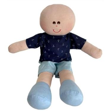Imagem de Boneca de Pano Artesanal 30cm Nicho Pelucia Decoração Brinquedo Menina Menino (Arthur - Castanho)