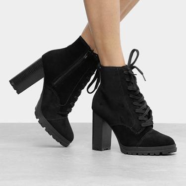 Imagem de Bota Cano Curto Vizzano Coturno Tratorada Nobuck Feminina-Feminino