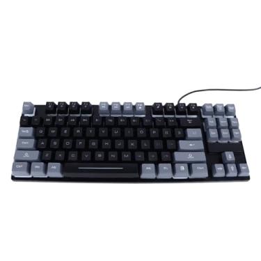 Imagem de Teclado de Jogo Com Fio, 87 Teclas Rgb Backlit Flutuante Keycaps Mini Teclado, Pequeno Teclado Ultra Compacto para Desktop Portátil