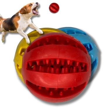 Imagem de Bolinha Brinquedo Para Cachorro Cães Gato Pet Anti-Estresse/Tartaro Bola Mordedor Compartimento Para Petiscos e Ração (Vermelha)