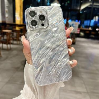 Imagem de Capa de telefone galvanizada a laser gradiente para iPhone 15 ProMax 12 14 Pro Max 11pro 15 Plus Aurora Glitter Cover com película de lente, BoLangW, para iPhone 14ProMax
