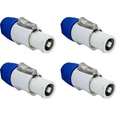 Imagem de Kit 4 Conector Plug Powercon Macho Branco 20a Out Linha Pro - PRATT