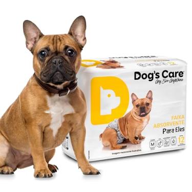 Imagem de DOG’S CARE Fralda Descartável Para Cães Machos - Fralda Absorvente Para Cachorros Idosos e Filhotes - Tamanho M - Cintura de 33 a 53cm - 12 Unidades