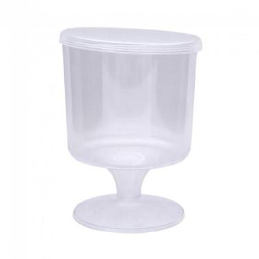 Imagem de Taça Acrílica com Tampa 150 Ml 05 Unidades Transparente - Plastilânia