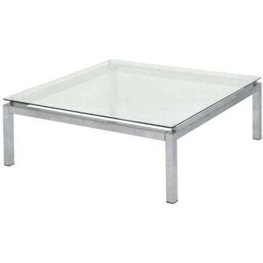 Imagem de Mesa Centro Dakot Quadrada Tampo Vidro Base Cromada 1,00 MT (LARG) - 4