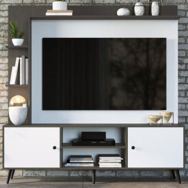 Imagem de Estante para TV Até 50 Polegadas 2 Portas Branco/Grafite 2040 - Quidit