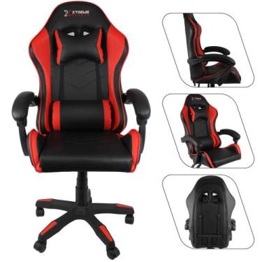 Imagem de Cadeira Gamer XTreme Gamers Cinesis NY Preta e Vermelha Conforto e Per