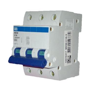 Imagem de Disjuntor termomagnetico mdwp-c 16a tripolar 400vca weg