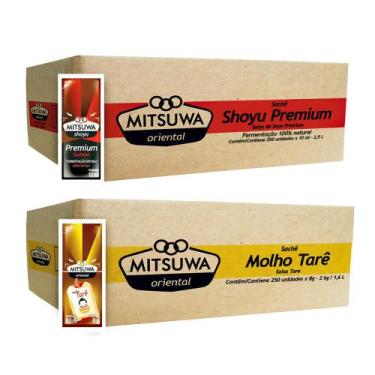 Imagem de Kit Sachês Mitsuwa Molho Tarê e Shoyu 502Un Para Comida Japonesa Orien