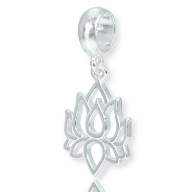 Imagem de Berloque Charms Pingente Flor De Lótus Prata Legítima - Lojas La&Ny, 2