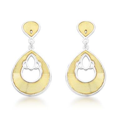 Imagem de Brinco Pétala Revestido em Ouro e Prata - VL ACCESSOIRES