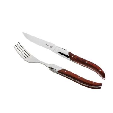 Imagem de Conjunto De 3 Facas E 3 Garfos Ultra Premium Com Madeira - La Tour