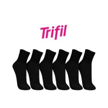 Imagem de Kit Meia Trifil Cano Médio 6 Pares Masculino T08720, Preto, 35/38