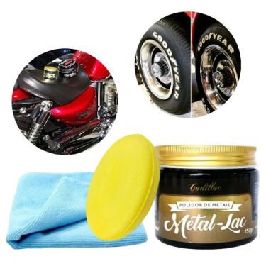 Imagem de Polidor de Metais Cadillac Metal Lac 150g + Aplicador de espuma + Pano