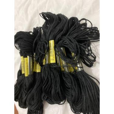 Imagem de 12 Meadas Para Bordado Ponto Cruz Cor Preta - Arte do Bordado