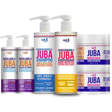 Imagem de Kit Juba Shampoo Condicionador 2 Máscaras E Geleias Widicare - Widi Ca