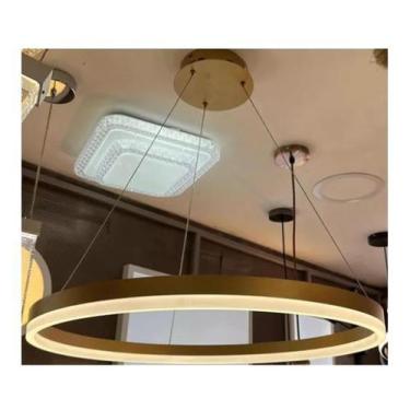 Imagem de Pendente Moderno Anel Ring Dourado 1 Arco 20w 40cm Led - AAATOP