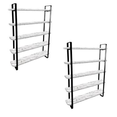 Imagem de kit com 02 Nicho Expositor Arusi 100 Esmaltes 5 Prateleiras - Loja da 