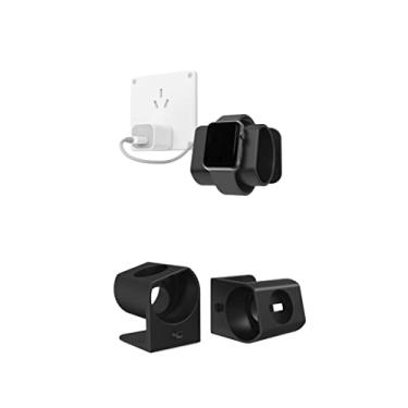 Imagem de Suporte de parede para Apple Watch Carregador para Apple Watch Ultra Series 8/SE2/7/6/SE/5/4/3/2/1 (49 mm, 45 mm, 44 mm, 42 mm, 41 mm, 40 mm, 38 mm) Organizador de armazenamento (preto)