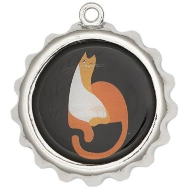 Imagem de Pingente de metal Blue Moon Bella Artiste, 1/pacote, garrafa/gato, prata