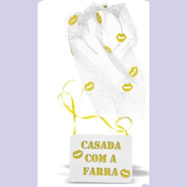 Imagem de Tiara e Placa Carnaval Casada com a Farra EVA Vivarte - Inspire sua Fe