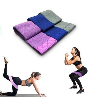 Imagem de Kit 3 Faixas Elástica Resistência Exercício Alongamento - LifeZone, Fa