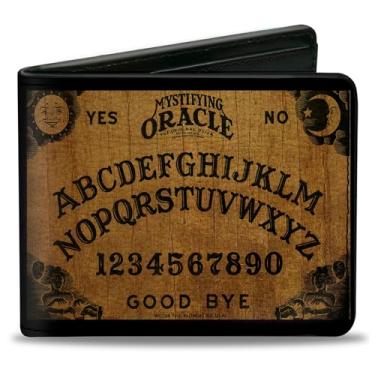 Imagem de Buckle-Down Ouija Board Wallet, Bifold, Ouija Board Replica Black Wood Grain, Couro Vegano, Multicor, 4.0" x 3.5", Casual