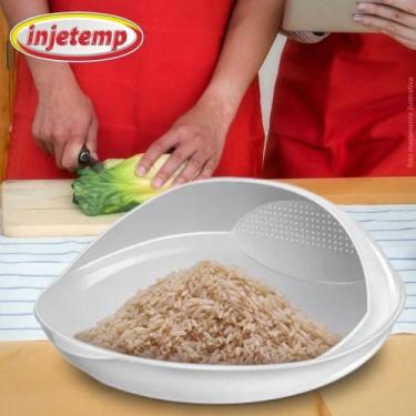Imagem de Escorredor de Arroz Plastico Branco  Injetemp
