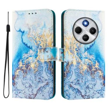 Imagem de Capa carteira para Xiaomi Poco C75, 3 compartimentos para cartão, 1 compartimento para dinheiro, capa flip de couro PU com padrão fofo, capa com fivela magnética à prova de choque, compatível com sem