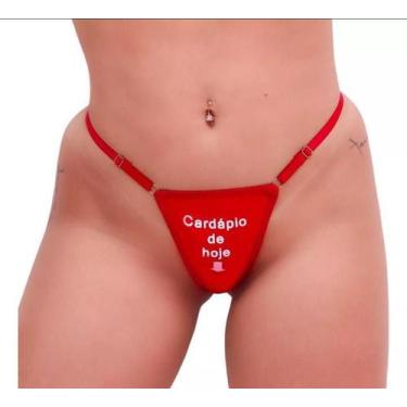 Imagem de Calcinha tanga fio frase noite vermelha + gargantilha hotwife - carrie