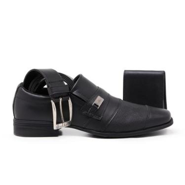 Imagem de Kit Sapato Social Masculino Cinto e Carteira Italiano Fino - Schiareli