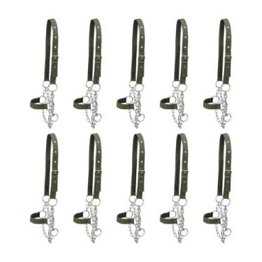 Imagem de Kit 10 Cabrestos para Vaca com Corrente SV39044 - Verde - Selaria Vert