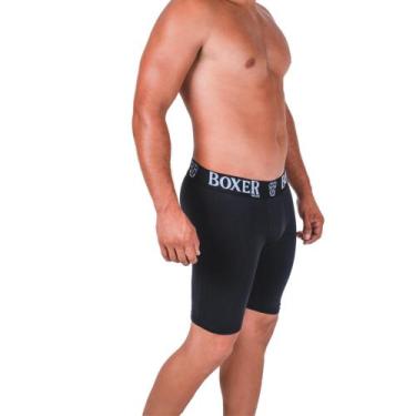 Imagem de Kit C/3 Cueca Boxer CICLISTA Long Microfibra Box Conforto Perfeita p/ 