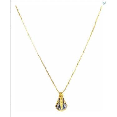 Imagem de Cordão Feminino Cravejado Banhado A Ouro 18k Luxo - ToJoia18k