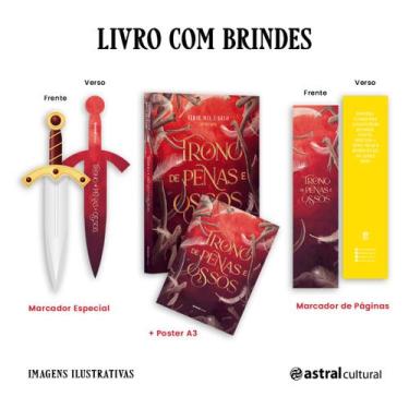 Imagem de Livro - Trono de penas e ossos + pôster + marcador
