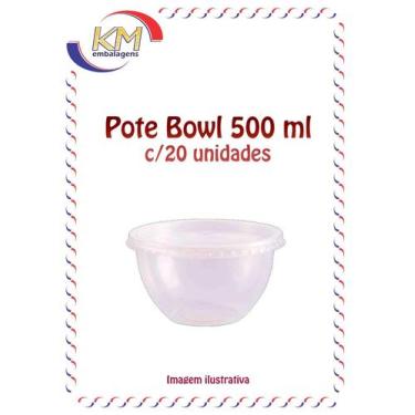 Imagem de Pote Bowl 500ml c/20 unidades - tigela, sobremesa, doces, delivery (15