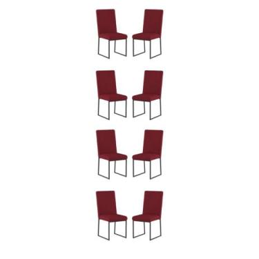 Imagem de Kit 8 Cadeiras Para Mesa De Jantar Base Industrial Preto Balaqui - Bal