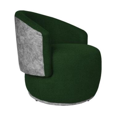 Imagem de Poltrona Beatriz com Composê Calacata Cinza no Bouclê Verde - Vallisa 