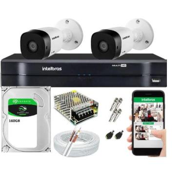 Imagem de Kit Cftv 2 Câmeras Segurança Intelbras Hdcvi E Dvr Mhdx Full Hd