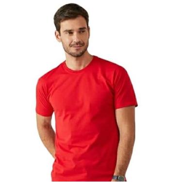 Imagem de Camiseta Básicas Masculina Malwee Original 100% Algodão, Vermelho, GG