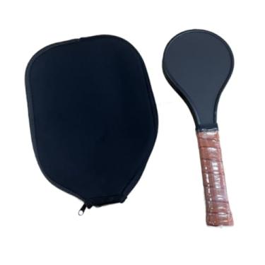 Imagem de rockible Pickleball Sweet Spot Paddle para crianças e adultos, raquete de pickleball de fibra de carbono com cabo longo portátil e antiderrapante, Brown W Paddle Cover