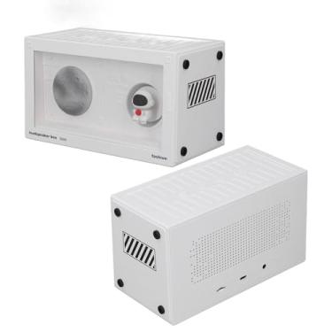 Imagem de Alto-falante Bluetooth Com Luz Noturna e Decoração de Planeta, Alto-falante Portátil Bluetooth HiFi Surround de 360 graus Com Modos AUX (preto e branco) (Branco)