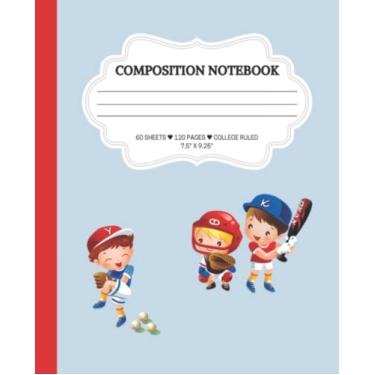 Imagem de Baseball Composition Notebook,College Ruled, Blank Lined: Funny Baseball Book Gift For Baseball Fans Girls & Boys, Students and Teachers with Cute ... Ruled, Blank Lined. Back to School Gift
