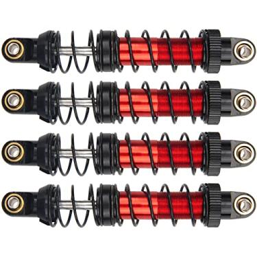 Imagem de Amortecedores ajustáveis de metal Vgoohobby 4 peças compatíveis com Axial SCX10 Traxxas TRX4 D90 90046 Redcat Gen7 1/10 RC Crawler Car (vermelho, 80 mm)