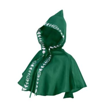 Imagem de Vaveren Capa de Halloween Festa Traje Acessório Fantasia Vestido de Mago Capa Grim Cowl Capa, Verde