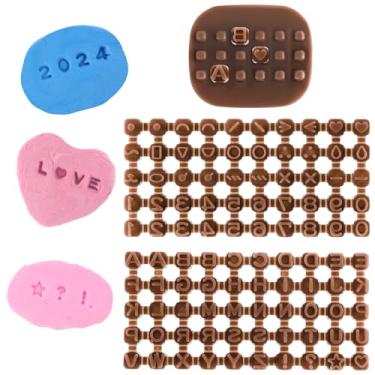 Imagem de Carimbos de letras para argila, número do alfabeto, ferramentas de argila de polímero, carimbos de cerâmica, prensa pequena, molde duplo duplo com símbolos numéricos do alfabeto pequenos fondant,