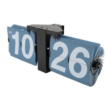 Imagem de Relógio de Mesa Flip, Números Grandes, retrô, Vintage, Automático, Relógio de Mesa para Casa, Escritório, Escola, Hotel, Relógio Mecânico Alimentado por Bateria (Preto com